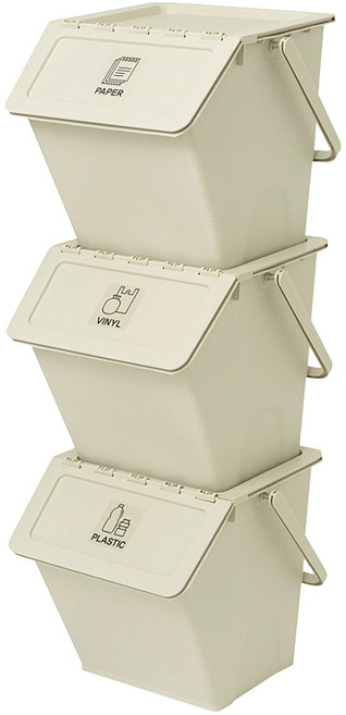 코멧 더 깊어진 다용도 데일리 분리수거함 3p, 베이지