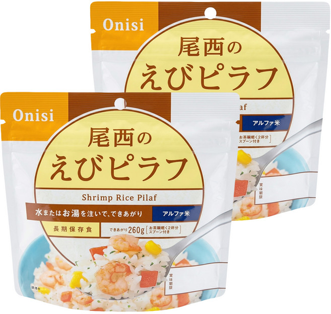 Onisi 尾西 沖泡即食飯 蝦仁風味, 100g, 2包