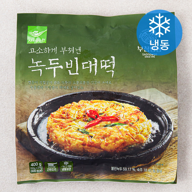부침명장 녹두빈대떡(냉동), 400g, 1개