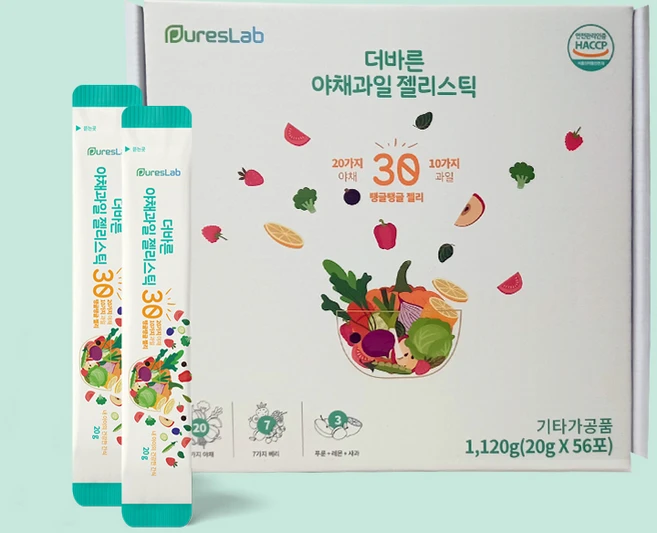 퓨어스랩 더바른 야채과일 젤리스틱 56p, 1.12kg, 1개 - 쿠팡
