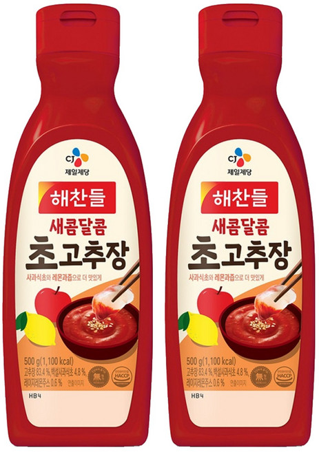 새콤달콤 초고추장 튜브형, 500g, 2개