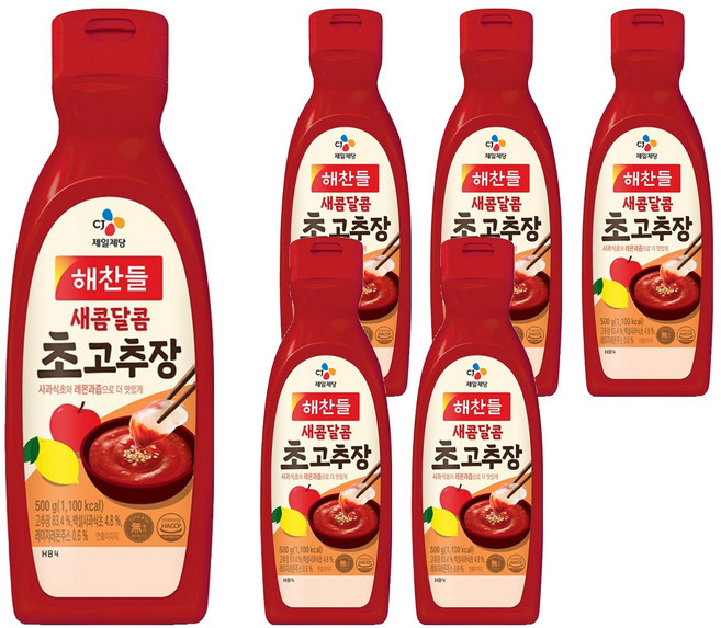 새콤달콤 초고추장 튜브형, 500g, 6개