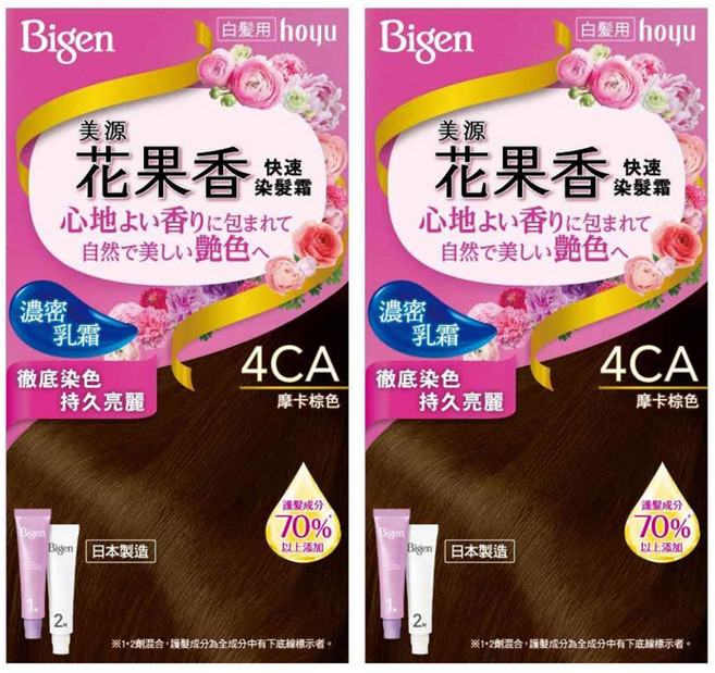 Bigen 美源 花果香快速染髮霜, 4CA摩卡棕色, 2盒