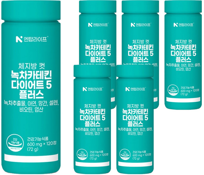 Ntop 體脂切 綠茶兒茶素 瘦身5 Plus, 120錠, 6個