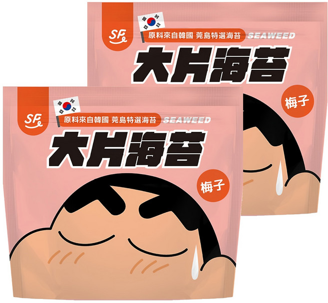 SUNFRIEND 蠟筆小新大片海苔 梅子, 2個, 30g