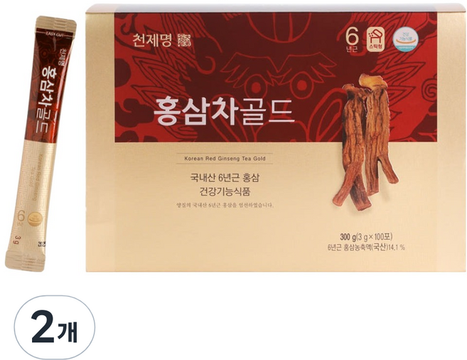 천제명홍삼 홍삼차골드, 3g, 2개