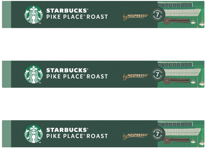 스타벅스 파이크 플레이스 로스트 by 네스프레소 캡슐커피, 5.3g, 10개입, 3개