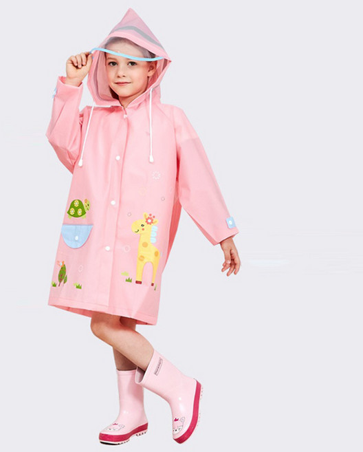 WiNKiKi 아동용 가방형 애니멀 우비 기린