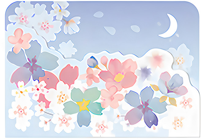 CARD LOVER 信的戀人 萬用卡, 1個, 月下夜櫻