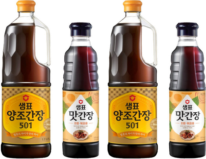 샘표 양조간장 501 1.7L + 맛간장 500ml 세트, 2세트, 2.2L