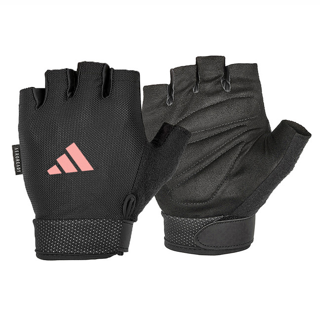 adidas 愛迪達 Fitness-關閉 Essential 魔鬼氈健身手套, 粉紅色, 1個