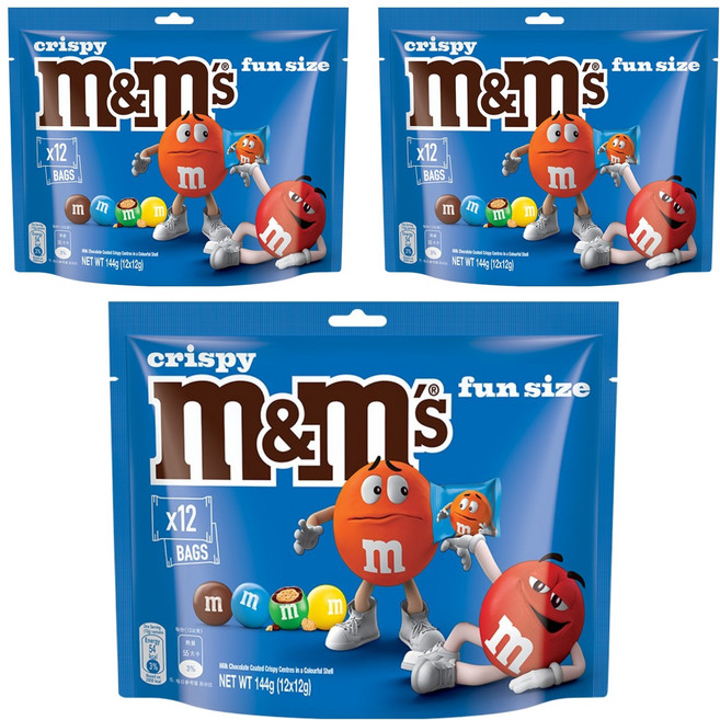 엠앤엠즈 크리스피 펀사이즈 초콜릿, 144g, 3개