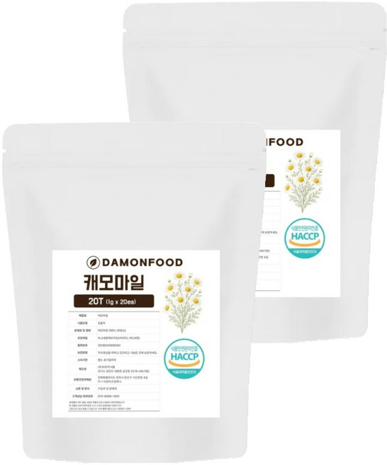 DamOn Food 食藥處認證洋甘菊茶包, 1g, 2個, 20入