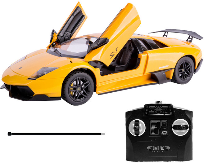 오토모빌리람보르기니 무르시엘라고 도어 오픈형 RC카, 옐로우, 1개