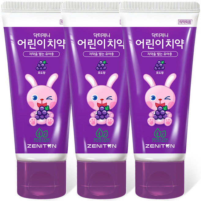 닥터제니 클라이네 어린이치약 포도향 치약, 60g, 3개