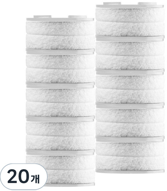 샤워플러스 아쿠아듀오 SF-1000ss 세면대 리필 녹물 필터, 20개