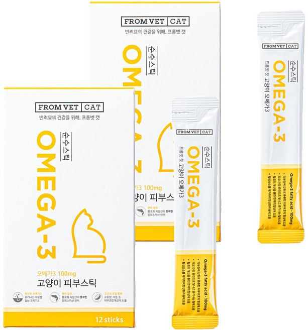 프롬벳 고양이 순수스틱 영양제, 12회분, 피부/피모, 2개