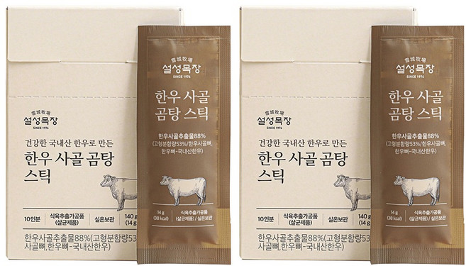 SULSUNG 雪城牧場 韓牛牛骨濃湯條 10入, 140g, 2盒