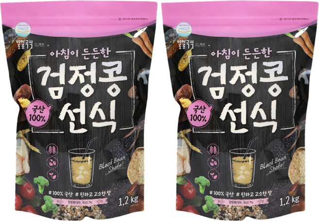 일일곡식 아침이 든든한 검정콩선식, 1.2kg, 2개