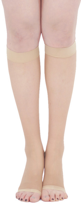 원더워크 얇은 슬림핏 발트임 의료용 압박스타킹 양쪽 세트 베이지, 1세트, 종아리/무릎형