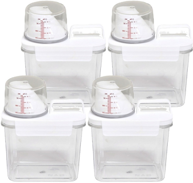 주앤지 다용도 세제소분 용기, 투명, 4개