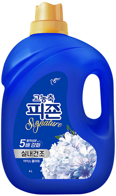 피죤 고농축 실내건조 시그니처 섬유유연제 아이스 플라워 본품, 4L, 1개