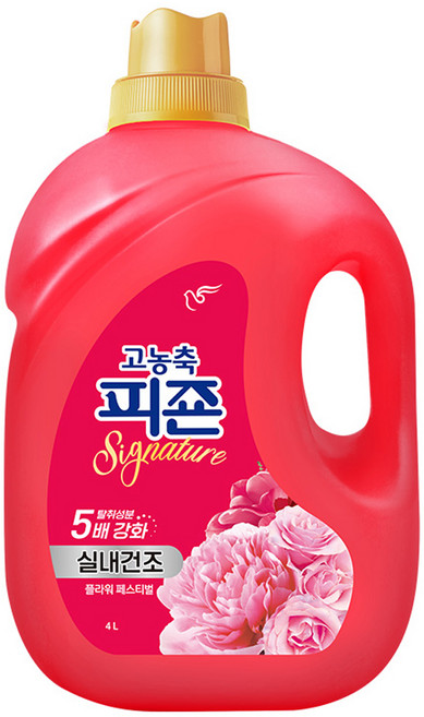 피죤 고농축 실내건조 시그니처 섬유유연제 플라워 페스티벌 본품, 4L, 1개
