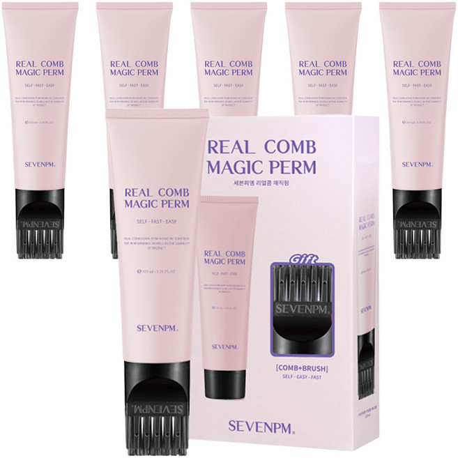 세븐피엠 리얼콤 매직펌 모든모발용, 100ml, 6개