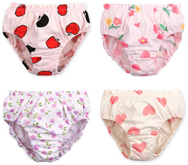 Maykids 女童款印花棉質三角內褲 4件組