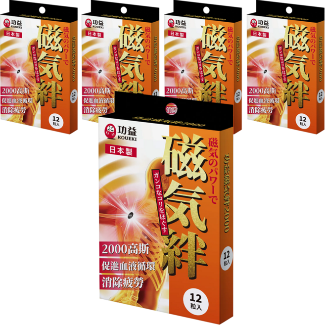 KOUEKI 功益 磁氣絆 2000高斯, 5個, 12個裝