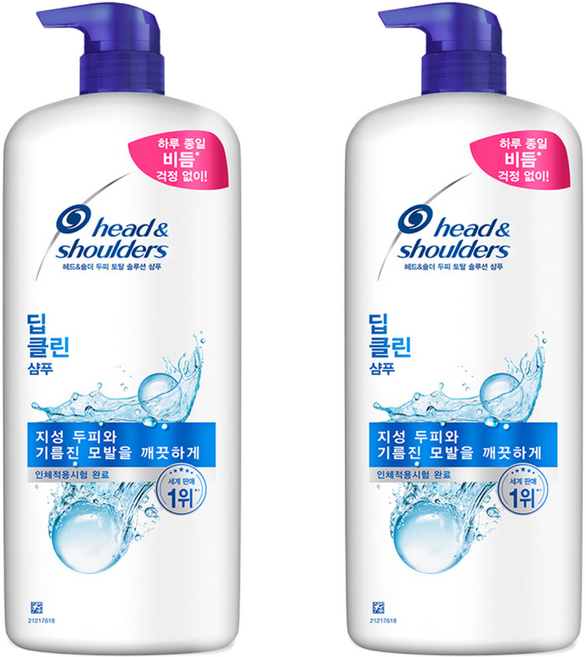 헤드앤숄더 두피 토탈 솔루션 딥클린 샴푸, 1.2L, 2개