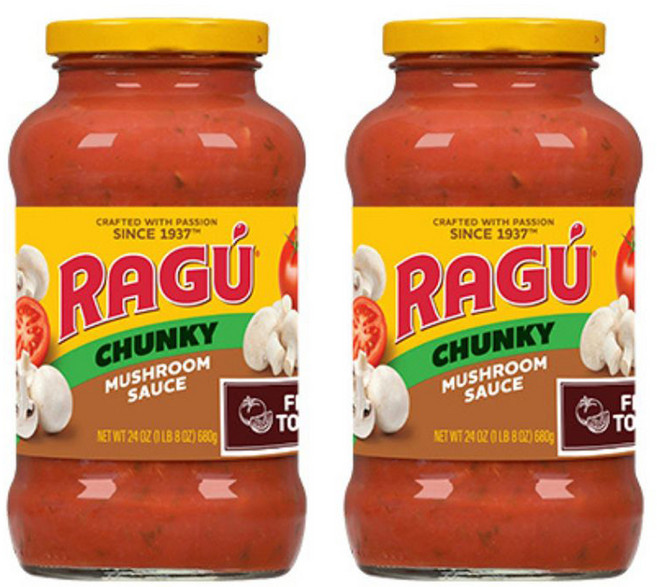Ragu 超級厚實的蘑菇醬, 2個, 680g