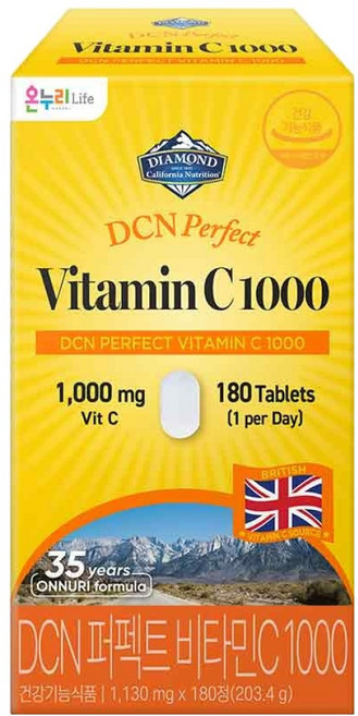 다이아몬드캘리포니아뉴트리션 DCN 퍼펙트 비타민C 1000, 1개, 180정