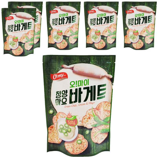 O my food 歐邁福 法式麵包餅乾 青陽辣椒美乃滋口味, 80g, 6包