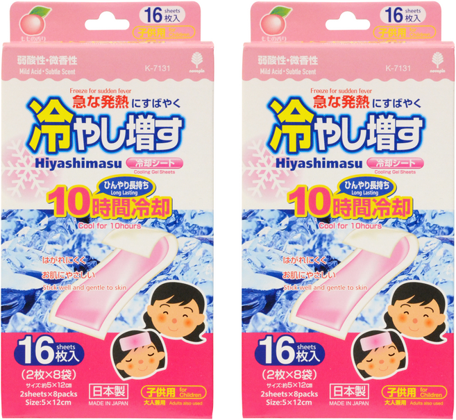 코쿠보 열 냉각시트 어린이 성인 겸용 복숭아향, 16개입, 2개