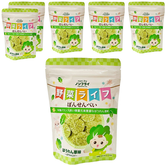 WEPOP 寶寶食堂 仙貝 8個月以上, 菠菜, 19g, 6包