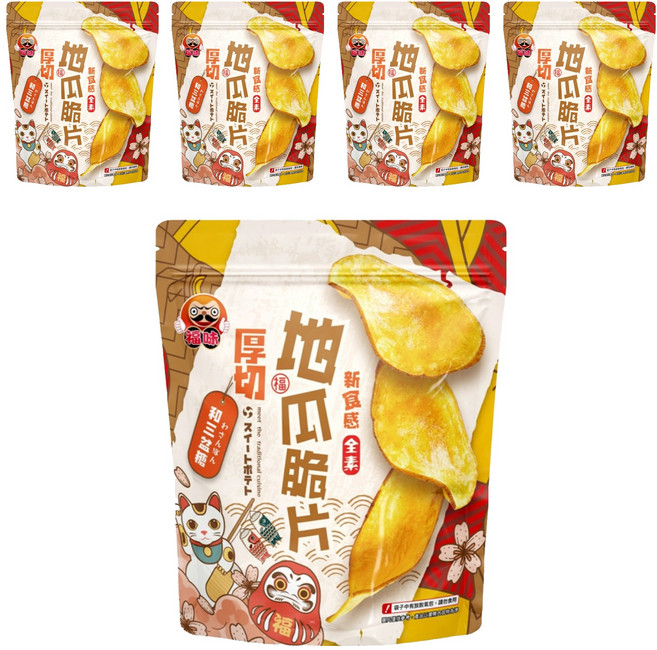 福味 厚切地瓜脆片 和三盆糖, 140g, 5包