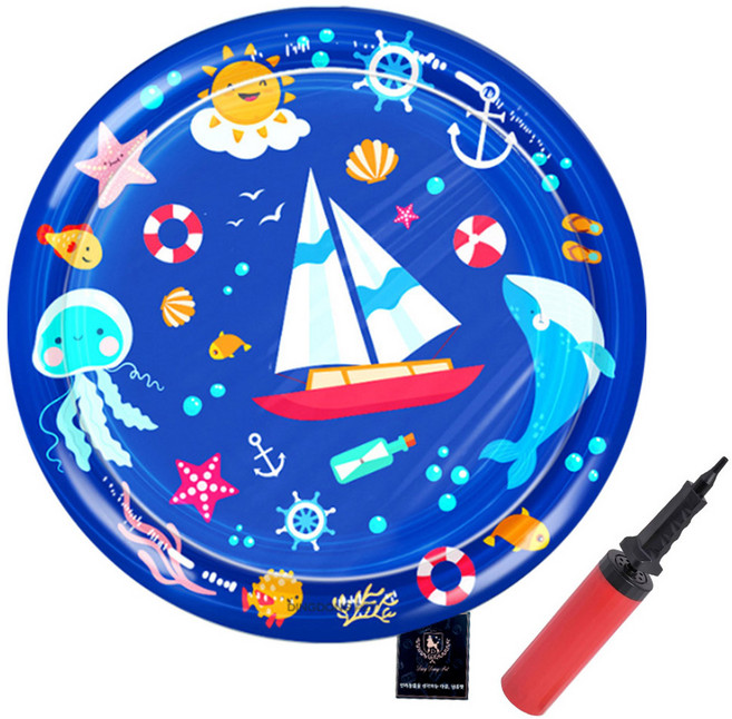 딩동펫 반려동물 블루오션 아이스쿨링 놀이 워터매트, 돛단배, 1개