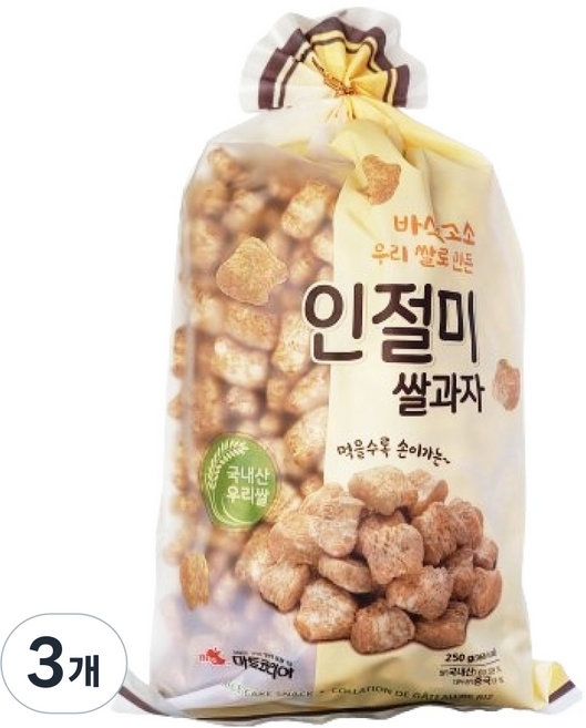 마트코리아 우리쌀로 만든 인절미 쌀과자, 250g, 3개