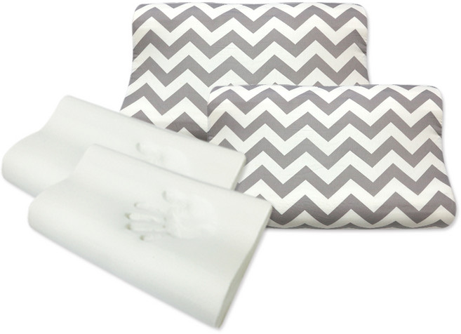 리브맘 고밀도 메모리폼 베개 2p + 커버 2p, 커버(지그재그 그레이), 1세트