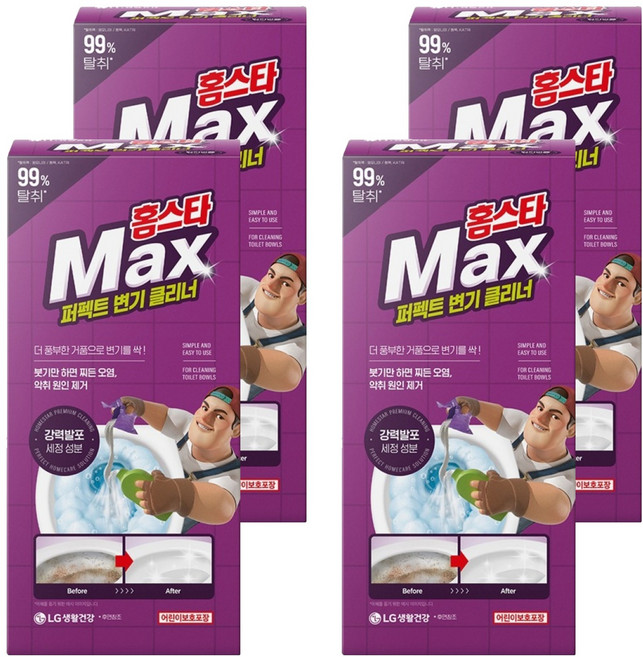 홈스타 맥스 퍼펙트 변기 클리너, 540ml, 4개