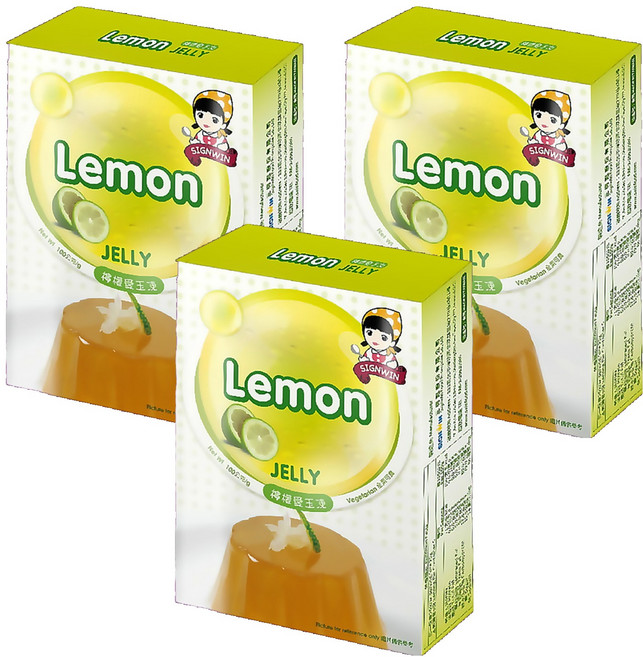 SIGNWIN 三得冠 檸檬愛玉凍粉 簡單操作 輕鬆做甜點 嚴選天然食材 無添加防腐劑 酸甜清透, 100g, 3盒