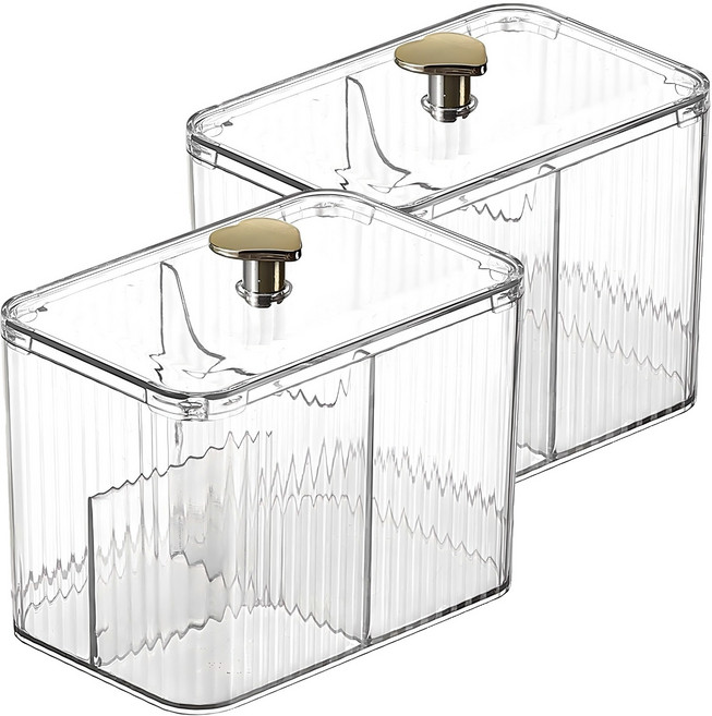 구디푸디 화장품 보관 하트 면봉 정리함, 2개