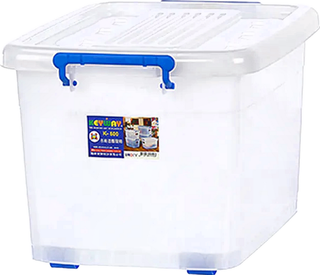 KEYWAY 聯府 滑輪掀蓋整理箱收納箱 90L, 透明色, 1個