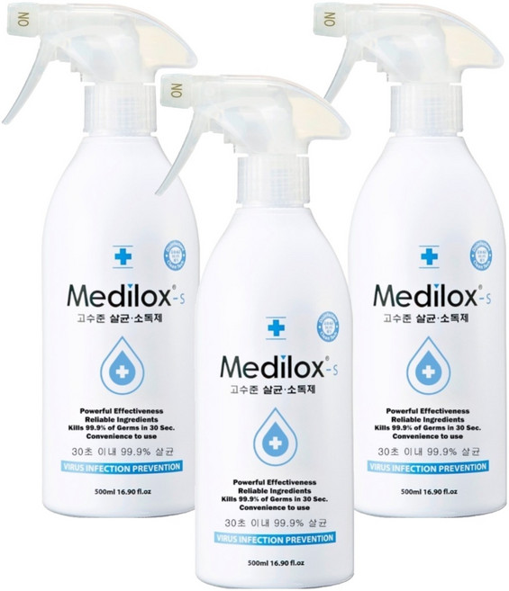 Medilox S 一般用高水準殺菌消毒噴霧, 500ml, 3個