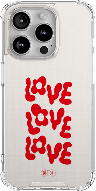 iRUDA 키치 타이포그래피 투명 범퍼 젤리 휴대폰 케이스