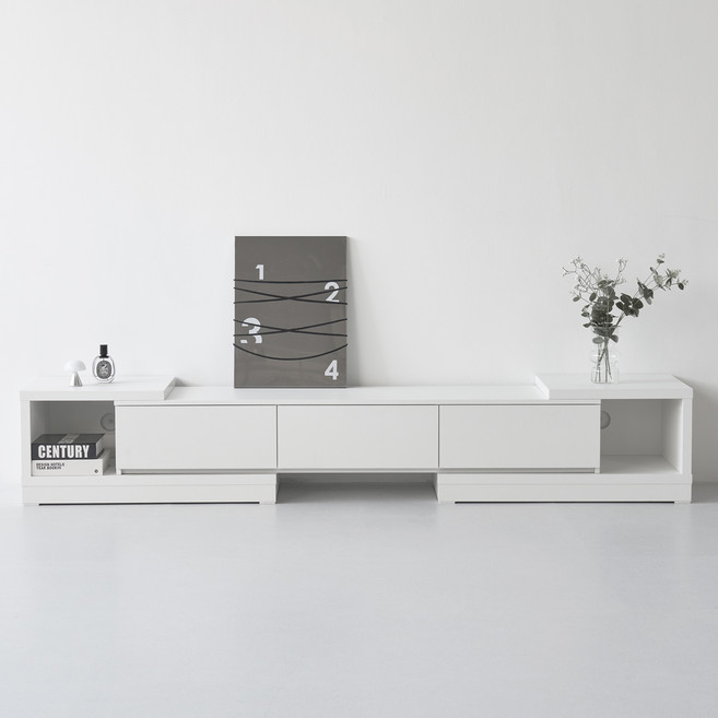 도모디자인 모디움 확장형 거실장 방문설치, 화이트