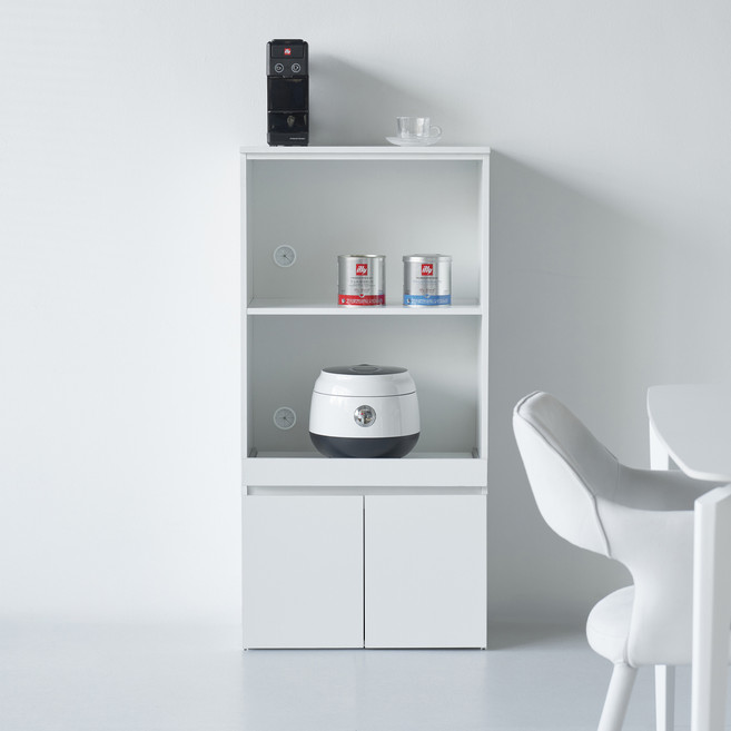 도모디자인 오르딘 주방 렌지수납장 600 방문설치, 화이트, 3단