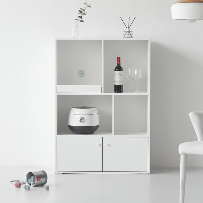 도모디자인 오르딘 주방 렌지수납장 800 방문설치, 화이트, 3단