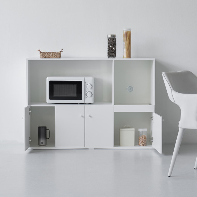 도모디자인 오르딘 주방 렌지수납장 1200 방문설치, 화이트, 2단